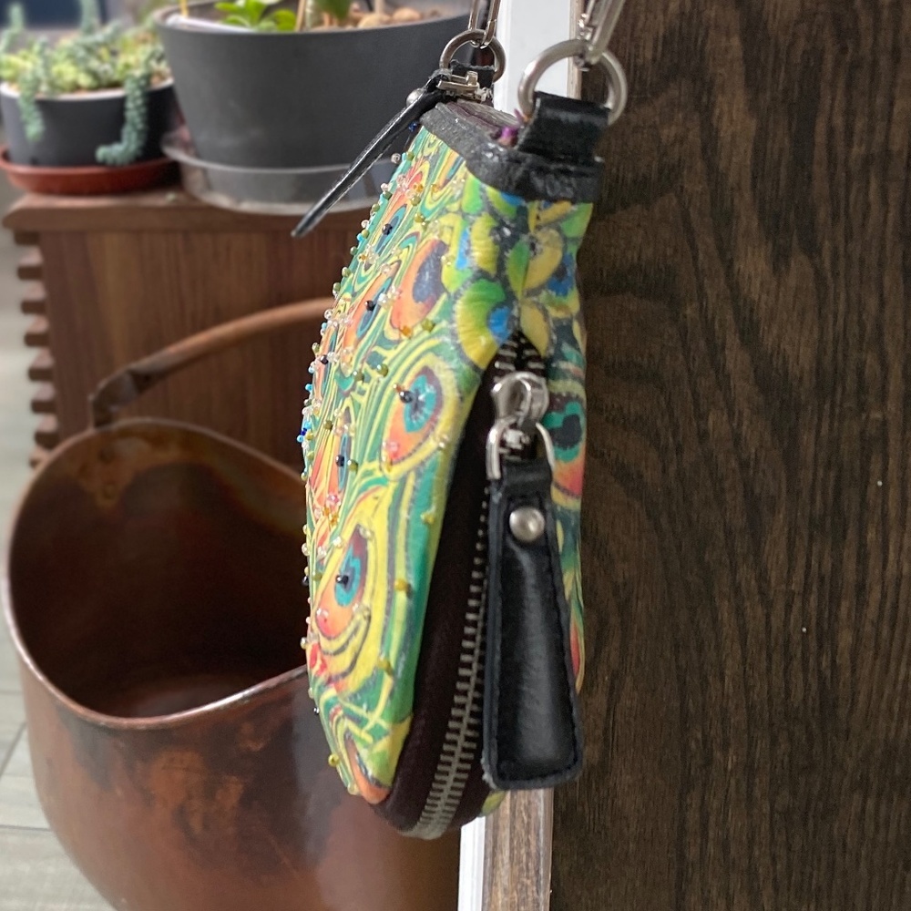 Shariff Peacock Purse with New Crossbody Chain - Picture 6 of 13